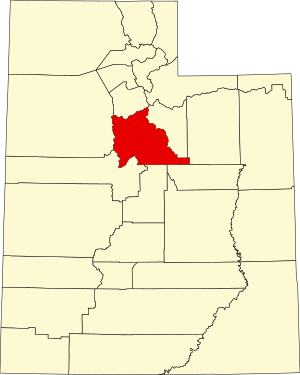 Карта штата Юта с указанием округа Юта