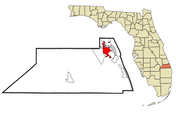Расположение в округе Мартин и штате Флорида