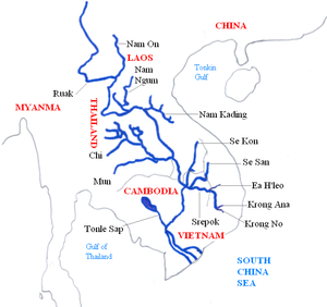 Mekong and its main tributaries.