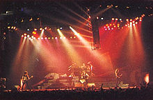 Metallica performing during its Damaged Justice Tour in 1988 Metallica Damaged Justice Tour.jpg