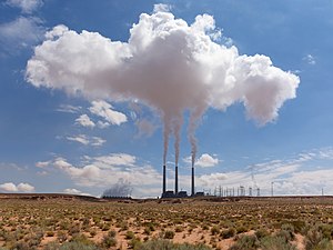 The Navajo Generating Station, a coal-fired power plant outside Page, Arizona Navajo generating station Page 2.jpg