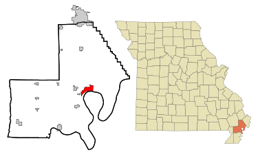 Location of New Madrid, Missouri