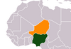 Location map for Niger and Nigeria.