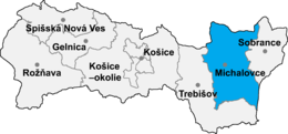 Distretto di Michalovce – Localizzazione