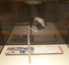 A 1.8-million-year-old stone chopping tool discovered at Olduvai Gorge and on display at the British Museum Olduvai stone chopping tool (cropped).jpg