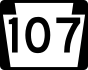 PA Route 107 marker