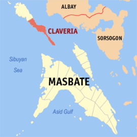 Claveria na Masbate Coordenadas : 12°54'12.60"N, 123°14'44.52"E