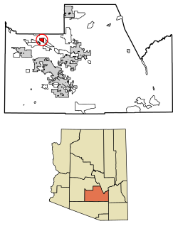 Location of Stotonic Village in Pinal County, Arizona.