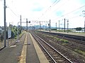 A view from platform 1. The sidings can be seen on the left.