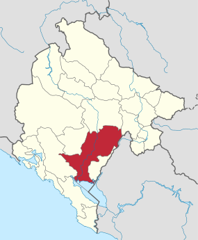 Localisation de Podgorica au Monténégro