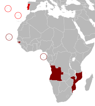 Carte représentant les colonies portugaises en Afrique.