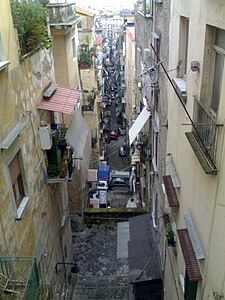 Les Quartiers Espagnols vus du corso Vittorio Emanuele.