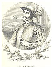 Artist's depiction of Juan Ponce de Leon, Puerto Rico's first governor RUIDIAZ(1893) 1.083 JUAN PONCE DE LEON.jpg