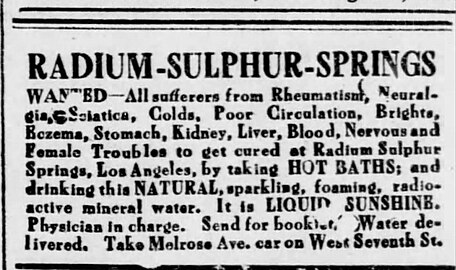 "Radium Sulphur Springs" (Imperial Valley Press, June 7, 1912)