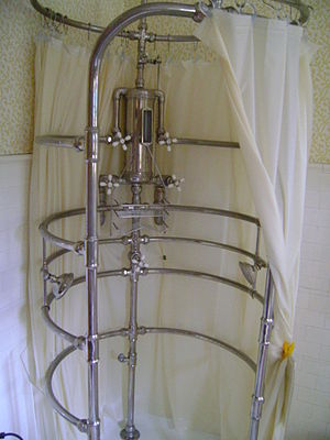 Rib shower at the Cartier Mansion in Ludington...