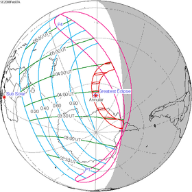 Carte de l'éclipse générale