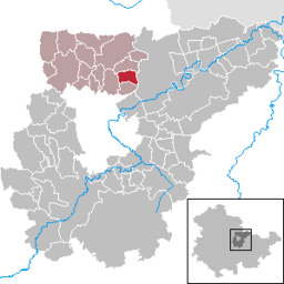 Tidigare läge för kommunen Sachsenhausen i Landkreis Weimarer Land