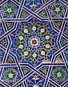 Glazirane ploščice girih v Shah-i-Zinda v Samarkandu, Uzbekistan