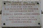 Anton von Eiselsberg – Gedenktafel