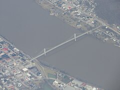 Aerial view of the Simon Kenton Memorial Bridge in 2019