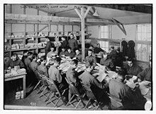 Soldiers during World War I at the Camp Upton site, which would in 1947 be repurposed as BNL Soldier records, Camp Upton (LOC) (23546348723).jpg