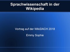 Sprachwissenschaft in der Wikipedia