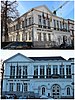 Les façades et les toitures, côté place Reine Astrid et côté Parc de l'Hôtel de Ville, de l'immeuble Gorin, à Tournai