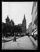 Toulouse : marché des Carmes et clocher de la Dalbade, par Eugène Trutat (vers 1905, Archives municipales).