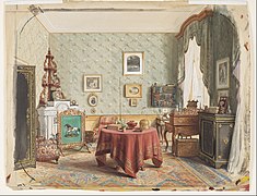 Una sala de estar con un escritorio (1867)
