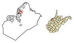 Location of North Hills in Wood County, West Virginia.