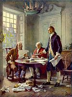 Бенджамин Франклин, Джон Адамс и Томас Джефферсон пишут Декларацию Независимости (1776)