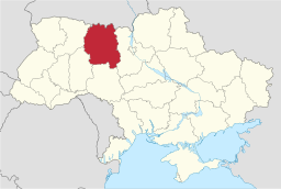 Zjytomyr oblasts läge i Ukraina.