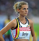 Olivia Borlée Rang acht in 23,42 s