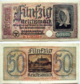 Reichskreditkasse: 50 Reichsmark, 1938–1945