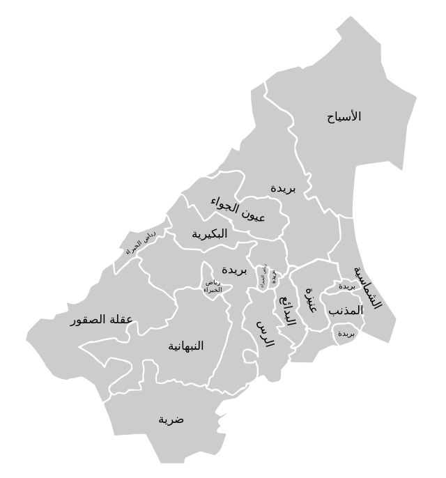 خريطة محافظات منطقة القصيم