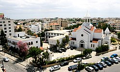 The Armenian compound in Nicosia, featuring the Sourp Asdvadzadzin church Armenian compound-Nicosia.jpg