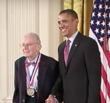 Art Rosenfeld receiving 2011 Medal.png