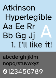 Schriftbeispiel für Atkinson Hyperlegible