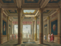Alessandro Sanquirico, fondale per il primo atto, quadro primo dell'opera L'ultimo giorno di Pompei di Giovanni Pacini: atrio della casa di Sallustio (Teatro alla Scala, stagione 1827).