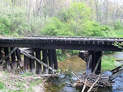 This old bridge across South Branch Short Creek next to U.S. Route 250 led to the Georgetown Mine