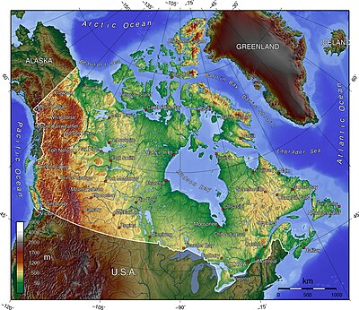 Location map CanadaTerrain