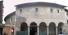 Santo Stefano Rotondo is the oldest example of a centrally planned church in Rome. Celio - santo Stefano rotondo 1792st.JPG