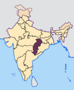 Położenie stanu Chhattisgarh