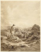 Landscape with Figure in Foreground, circa 1840. Illustration for Samuel Roger's poem "The Pleasures of Memory"