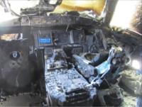 badly charred cockpit