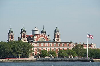 English: Ellis Island, seen from Liberty Island