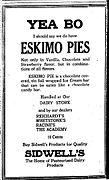 One of the earliest advertisements for Eskimo Pies. November 3, 1921, Iowa City Press-Citizen.[20]