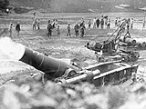 A mle 1914 being fired from a gully known as "La Baraquette" during the Somme Offensive 16 September 1916.