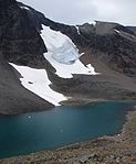 Kaskasajaure och Sydöstra Kebnepakteglaciären.