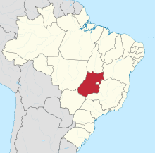 Goiás'ın Brezilya'daki konumu